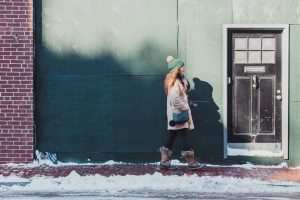 Girl walking on the street